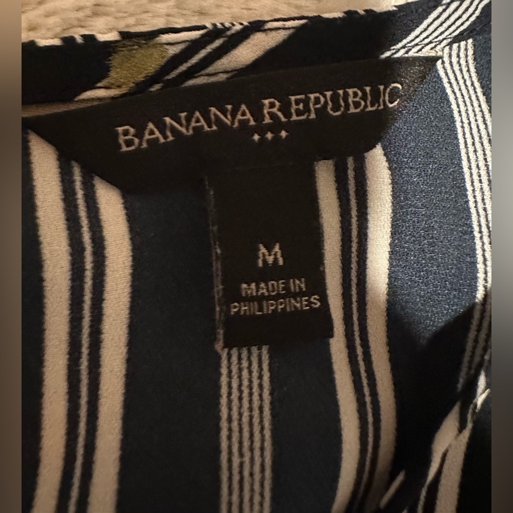 Banana Republic Striped High Low Asymmetric Hem Blouse - Picture 4 of 8